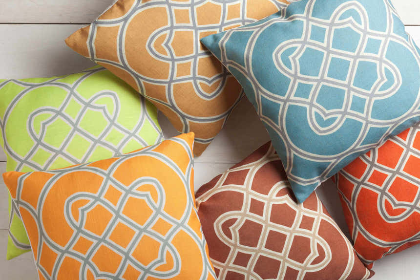 Bradfield Aqua Geometric Throw Pillow - Clearance