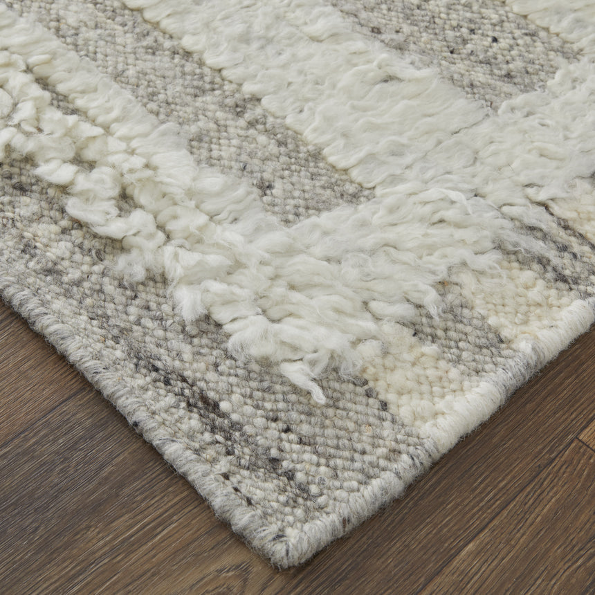 Feizy Ashby Transitional Geometric - Gray/Ivory Area Rug
