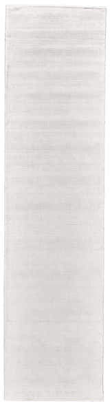 Close-up of a Feizy Batisse Modern Solid white runner rug. Hand woven, with subtle horizontal texture. Design-Runner