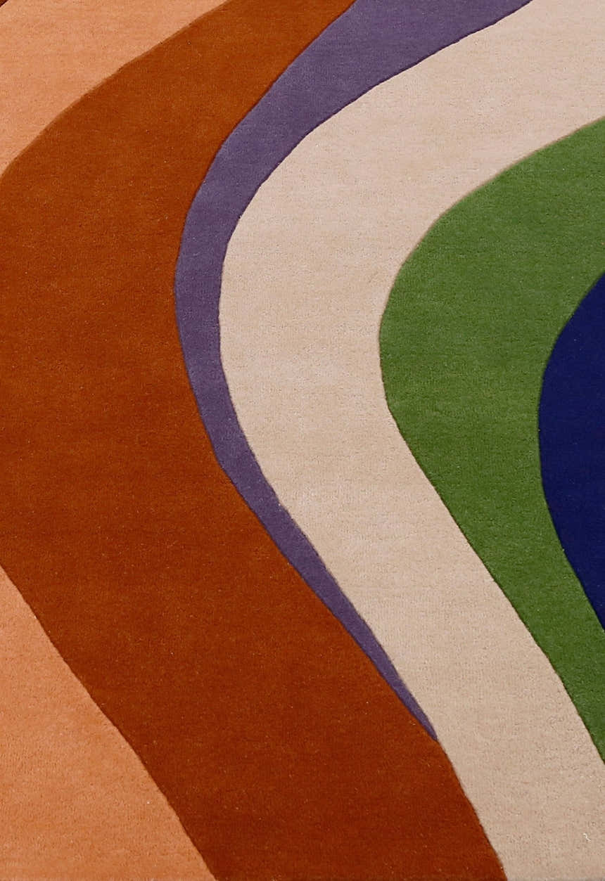 Flow Modern Abstract Colorful Hand Tufted 5x8 Wool Rug