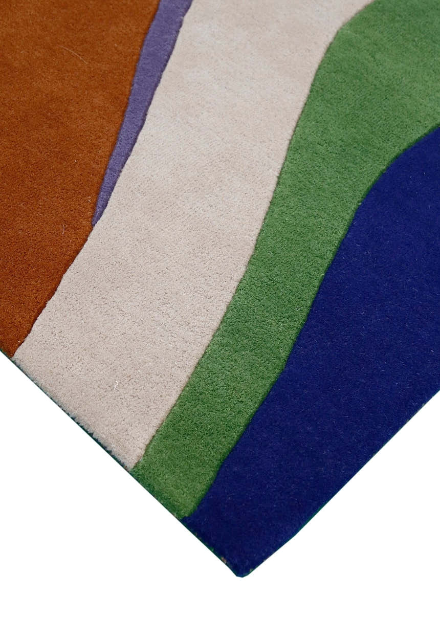 Flow Modern Abstract Colorful Hand Tufted 5x8 Wool Rug