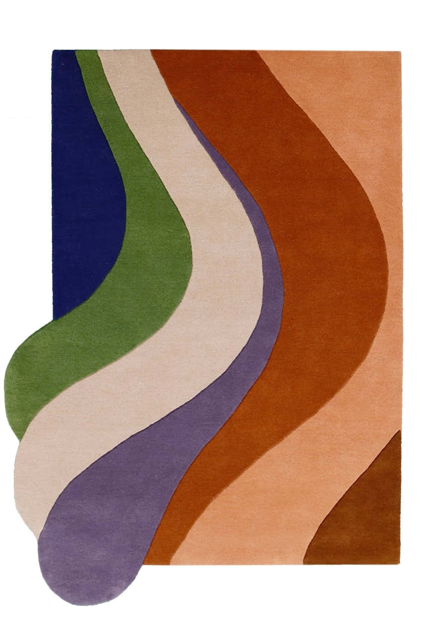 Flow Modern Abstract Colorful Hand Tufted 5x8 Wool Rug