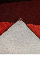 Flow Modern Abstract Red And Maroon Hand Tufted 5x8 Wool Rug