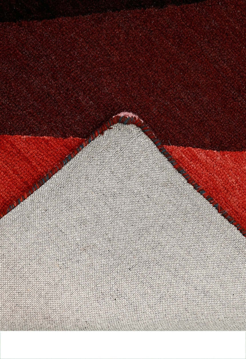 Flow Modern Abstract Red And Maroon Hand Tufted 5x8 Wool Rug