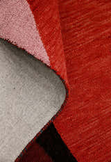 Flow Modern Abstract Red And Maroon Hand Tufted 5x8 Wool Rug