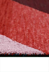 Flow Modern Abstract Red And Maroon Hand Tufted 5x8 Wool Rug