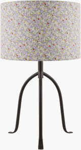 Deep Dark Gray Traditional Table Lamp with linen details for bedside or console tables