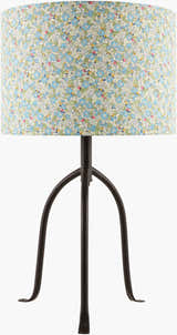 Cool Dark Gray Traditional Table Lamp with linen details for bedside or console tables
