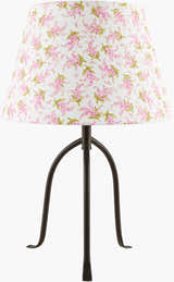 Pink Floral Shade Iron Table Lamp