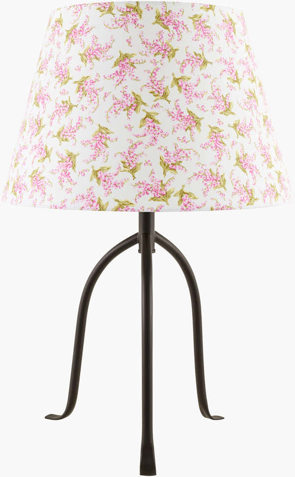 Pink Floral Shade Iron Table Lamp
