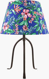 Navy Blue Traditional Table Lamp with linen details for bedside or console tables