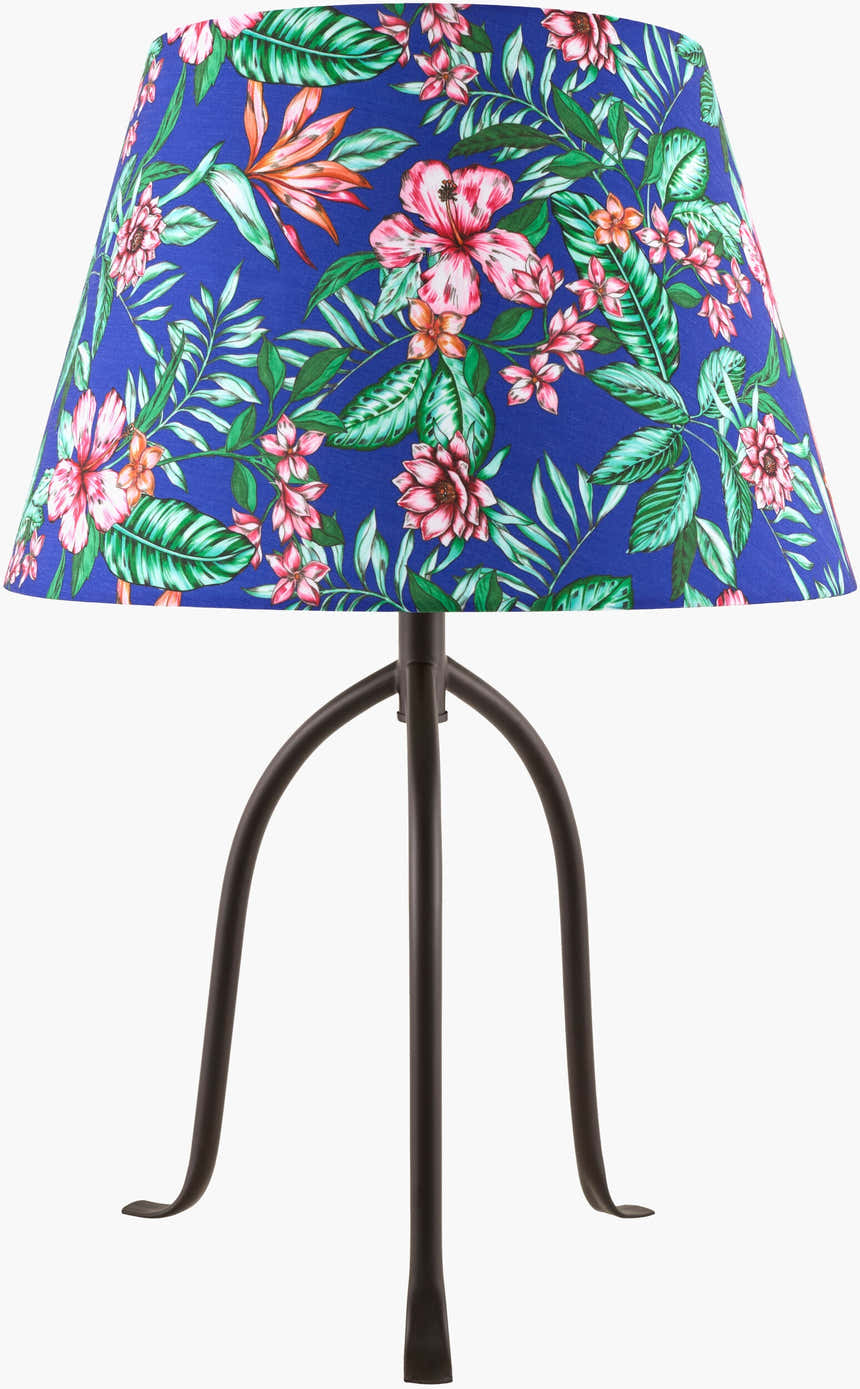 Navy Blue Traditional Table Lamp with linen details for bedside or console tables