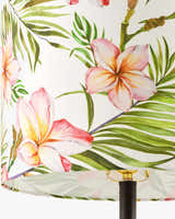 Muted Tan Traditional Table Lamp with linen details for bedside or console tables