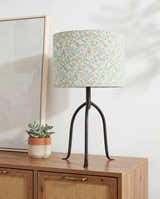 Cool Dark Gray Traditional Table Lamp with linen details for bedside or console tables
