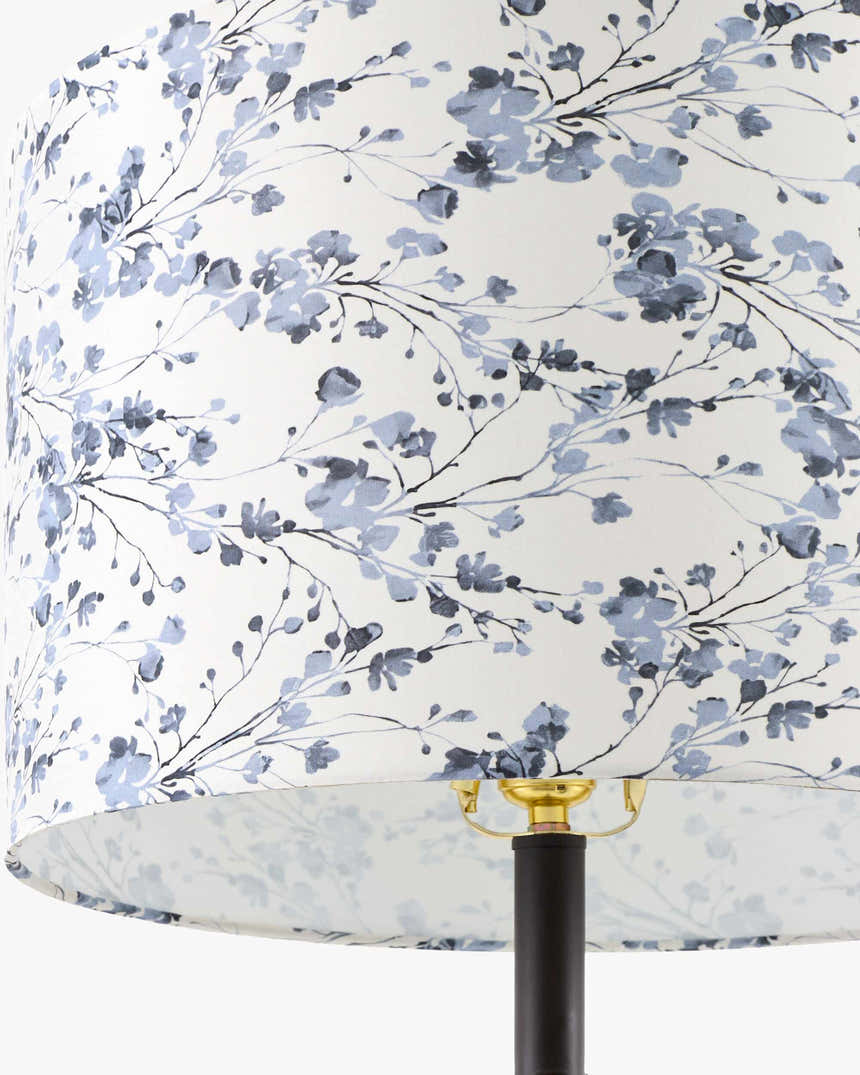 Deep White Traditional Table Lamp with linen details for bedside or console tables
