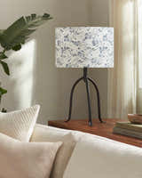 Deep White Traditional Table Lamp with linen details for bedside or console tables