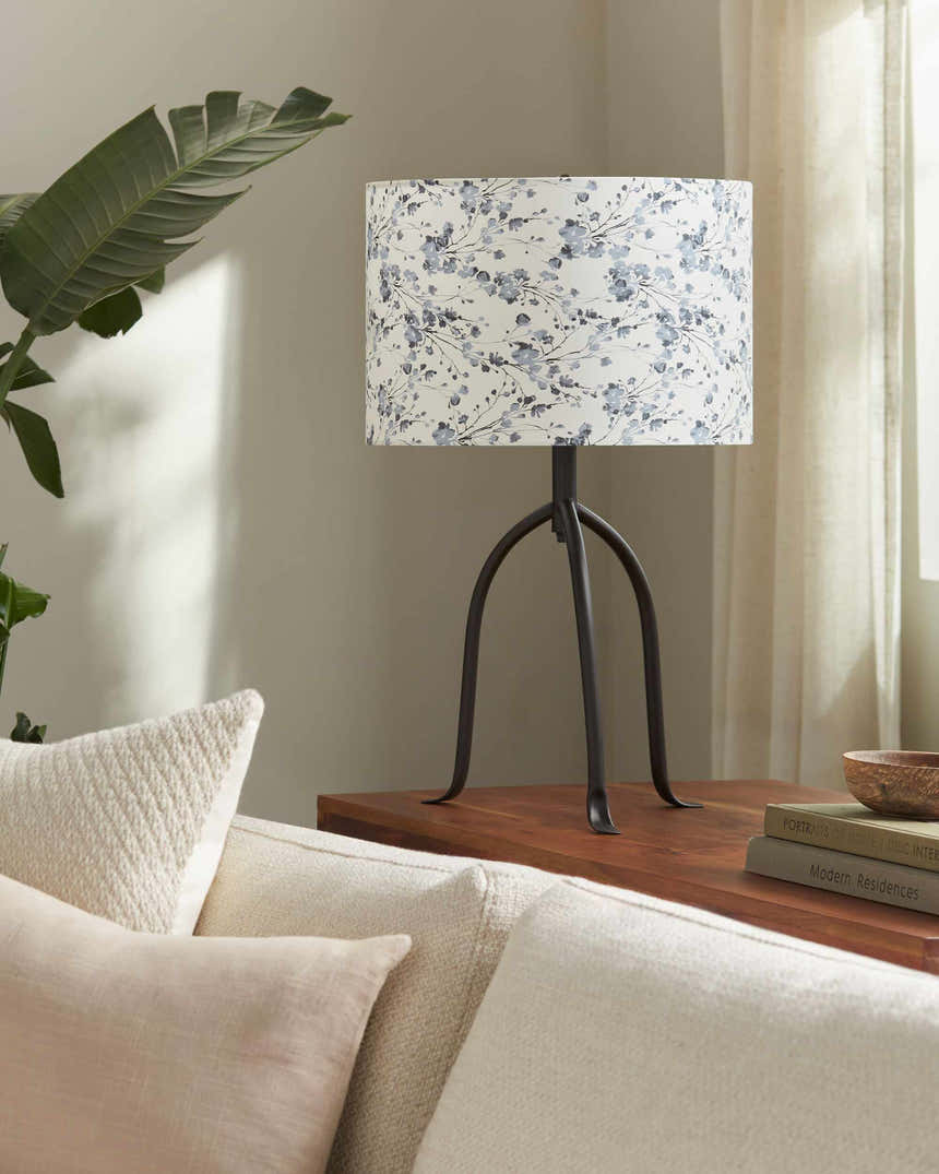 Deep White Traditional Table Lamp with linen details for bedside or console tables