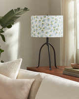 Warm Dark Gray Traditional Table Lamp with linen details for bedside or console tables