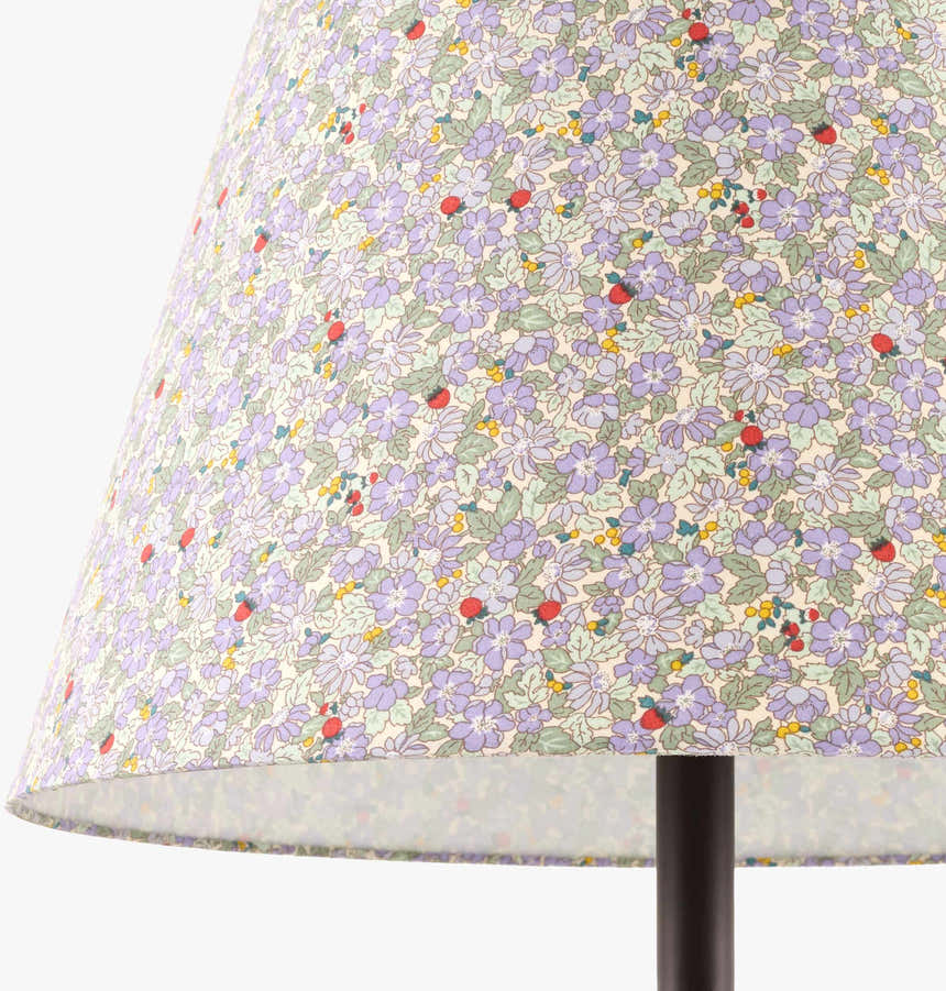 Purple Traditional Table Lamp with linen details for bedside or console tables