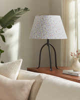 Purple Traditional Table Lamp with linen details for bedside or console tables