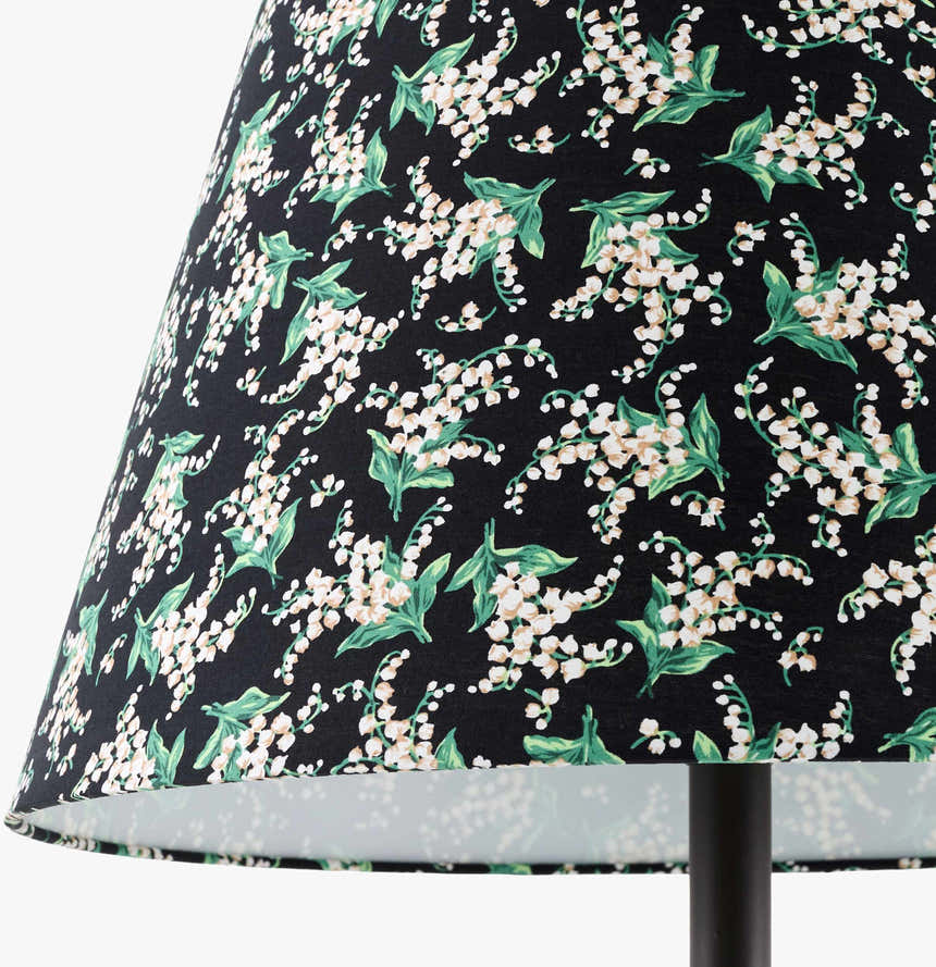 Rich Charcoal Traditional Table Lamp with linen details for bedside or console tables