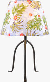 Natural Blue Traditional Table Lamp with linen details for bedside or console tables