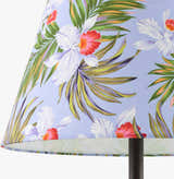 Natural Blue Traditional Table Lamp with linen details for bedside or console tables