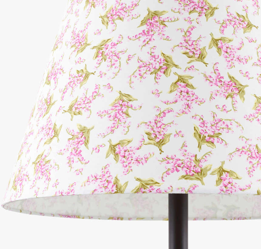 Pink Floral Shade Iron Table Lamp