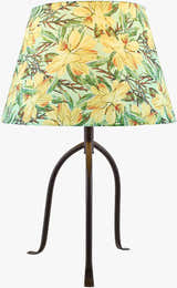 Lime Green Traditional Table Lamp with linen details for bedside or console tables