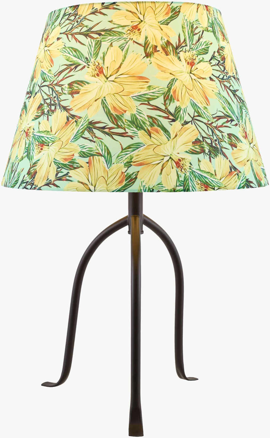 Lime Green Traditional Table Lamp with linen details for bedside or console tables