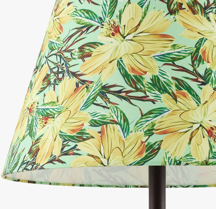 Lime Green Traditional Table Lamp with linen details for bedside or console tables