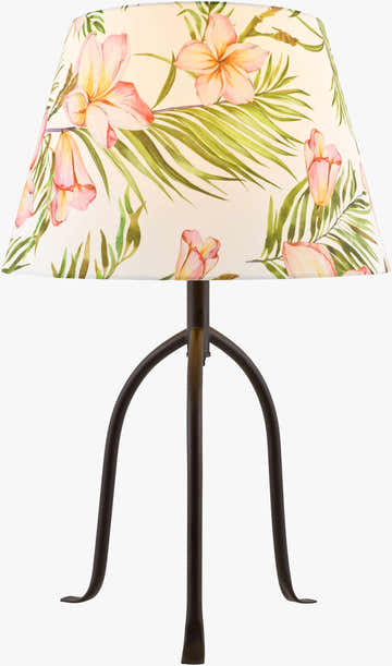 Bright Tan Traditional Table Lamp with linen details for bedside or console tables