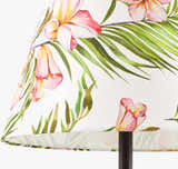Bright Tan Traditional Table Lamp with linen details for bedside or console tables