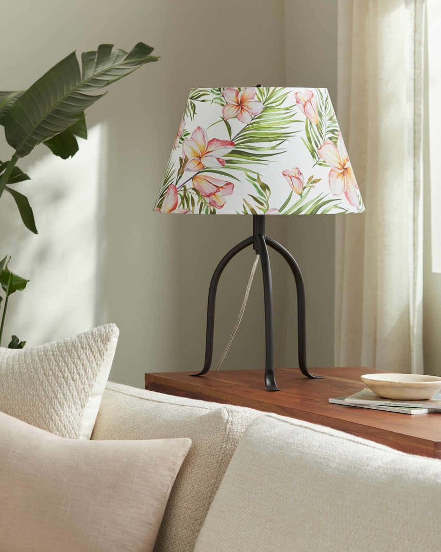 Bright Tan Traditional Table Lamp with linen details for bedside or console tables