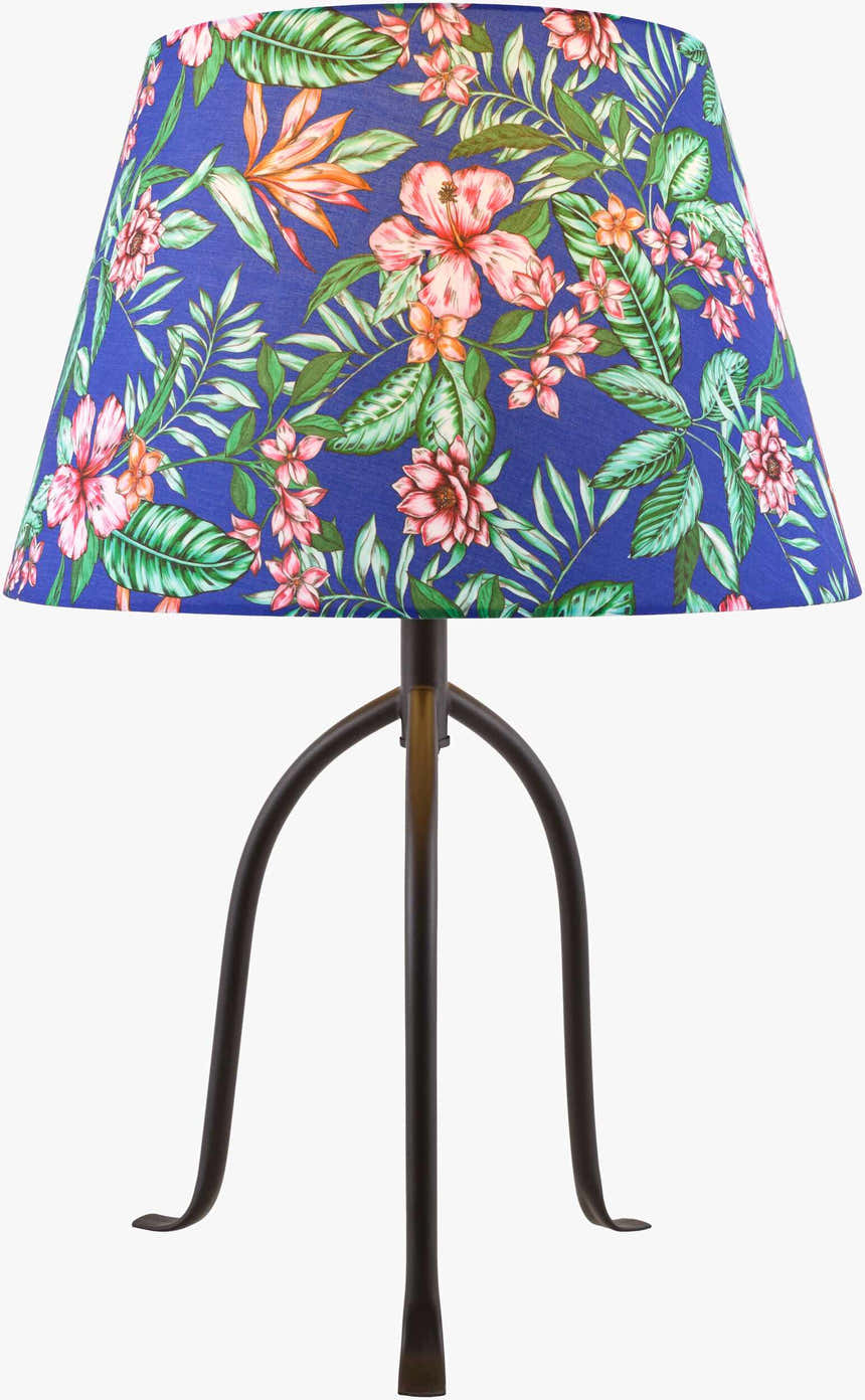 Navy Blue Traditional Table Lamp with linen details for bedside or console tables