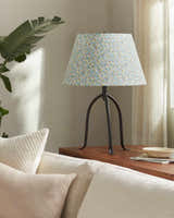 Soft Light Gray Traditional Table Lamp with linen details for bedside or console tables