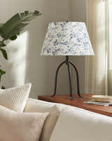 Soft Dark Gray Traditional Table Lamp with linen details for bedside or console tables