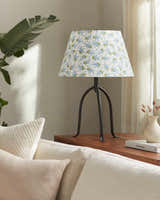 Rich Dark Gray Traditional Table Lamp with linen details for bedside or console tables