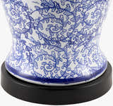 Sapphire Blue Traditional Table Lamp with linen details for bedside or console tables