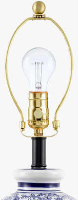 Sapphire Blue Traditional Table Lamp with linen details for bedside or console tables