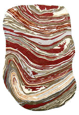 Fossil Modern Terracotta Maroon And Beige Hand Tufted 5x8 Wool Rug