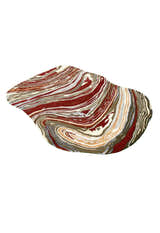 Fossil Modern Terracotta Maroon And Beige Hand Tufted 5x8 Wool Rug