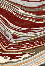 Fossil Modern Terracotta Maroon And Beige Hand Tufted 5x8 Wool Rug