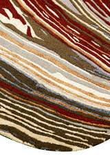 Fossil Modern Terracotta Maroon And Beige Hand Tufted 5x8 Wool Rug
