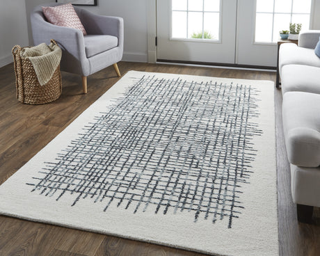 Feizy Maddox Transitional Abstract - Ivory/Gray/Black Area Rug
