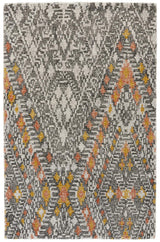 Feizy Arazad Transitional Geometric - Gray/Ivory/Orange Area Rug