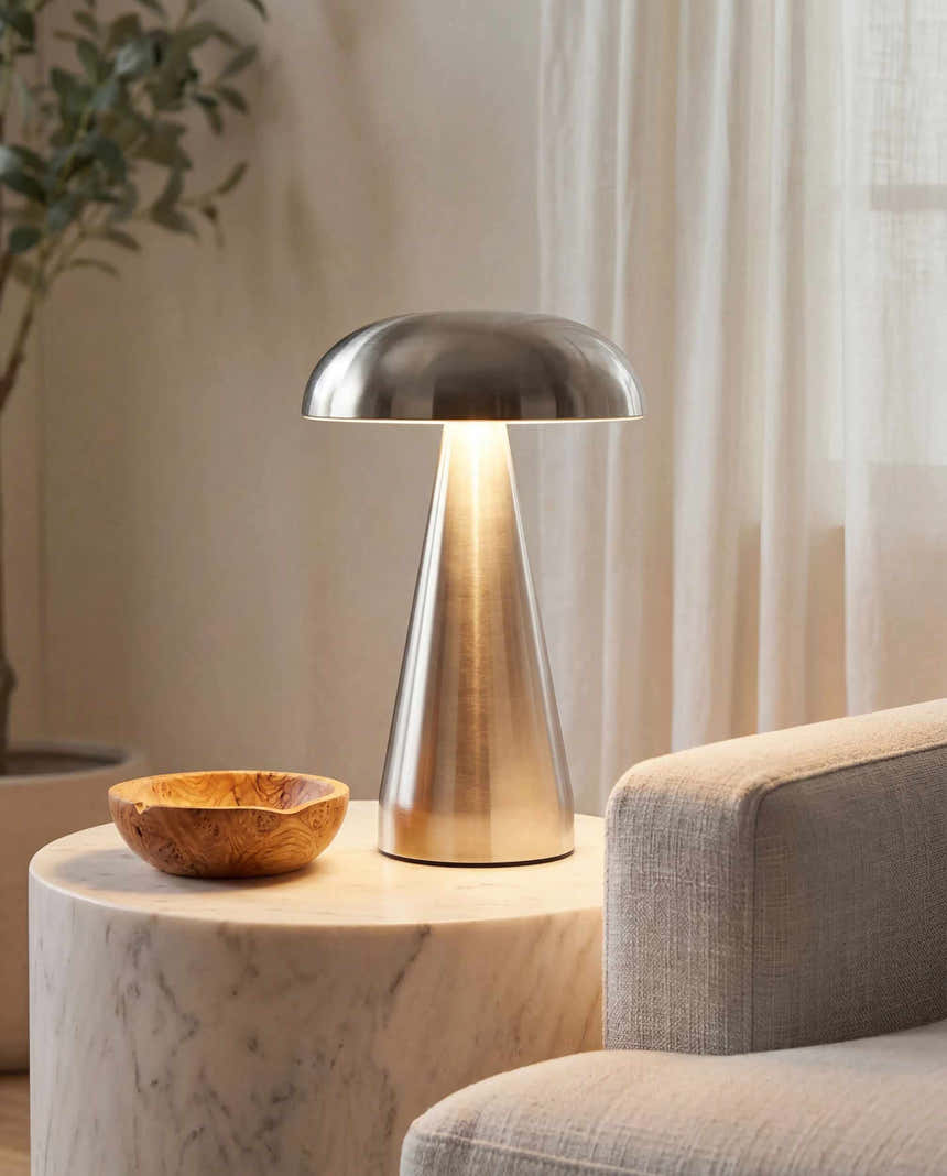 Takhatgarh Metallic - Nickel Table Lamp