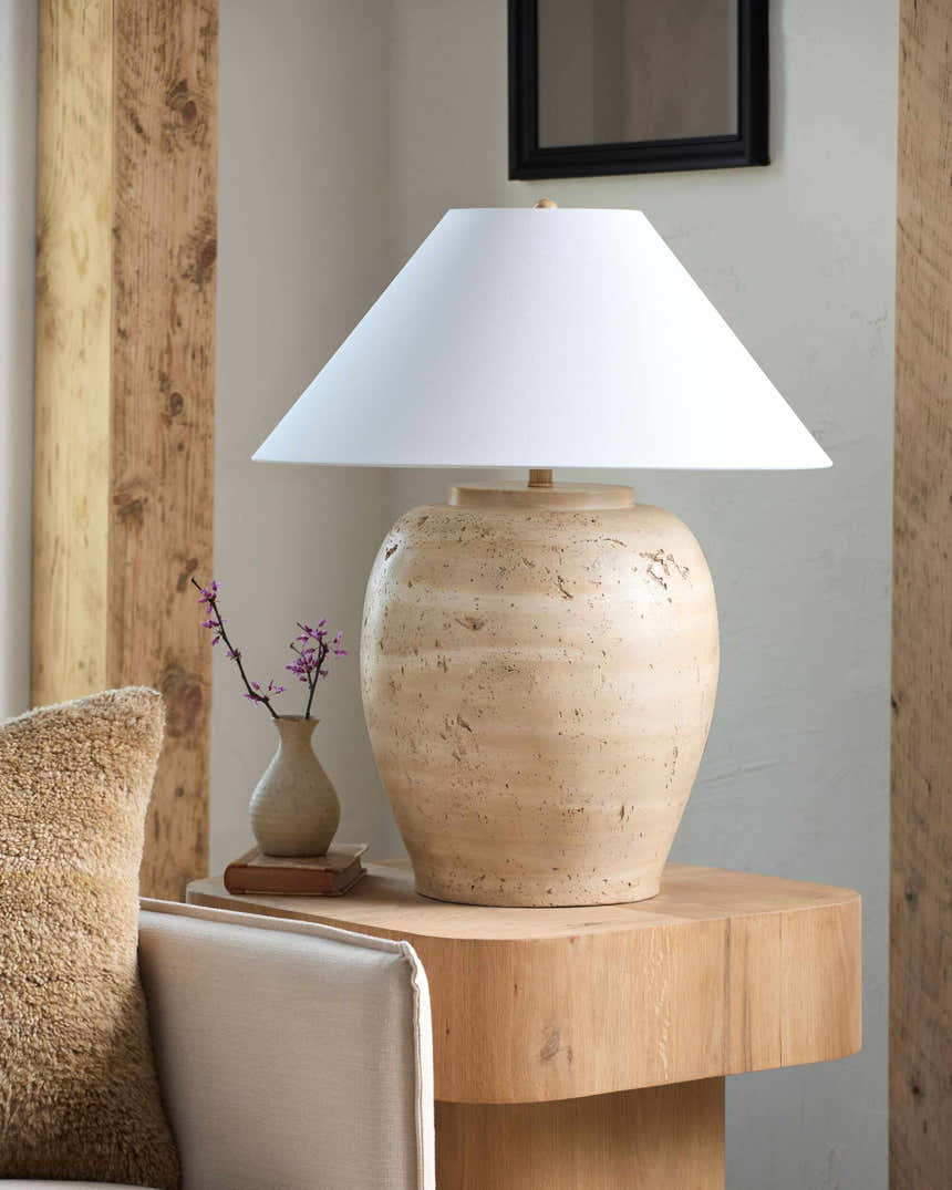 Venturada White & Peach Table Lamp