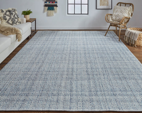Feizy Naples Transitional Solid - Gray/Ivory/Blue Area Rug