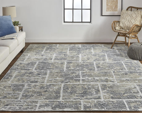 Feizy Elias Modern Abstract - Gray/Ivory Area Rug - Clearance